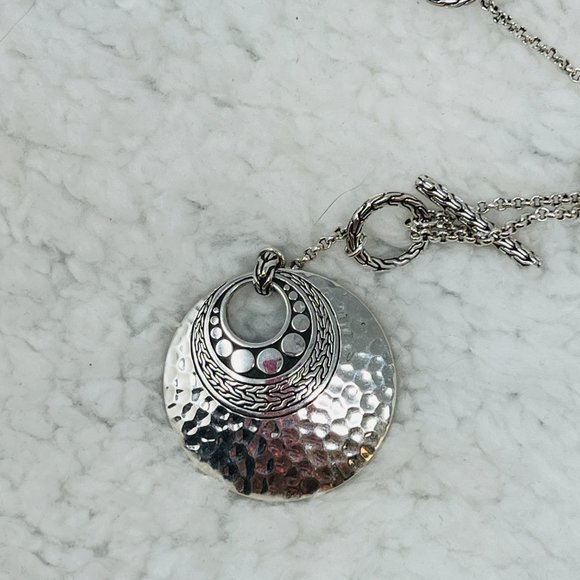 NWT JOHN HARDY STERLING SILVER DOT HAMMERED SAUTOIR NECKLACE - Picture 2 of 4